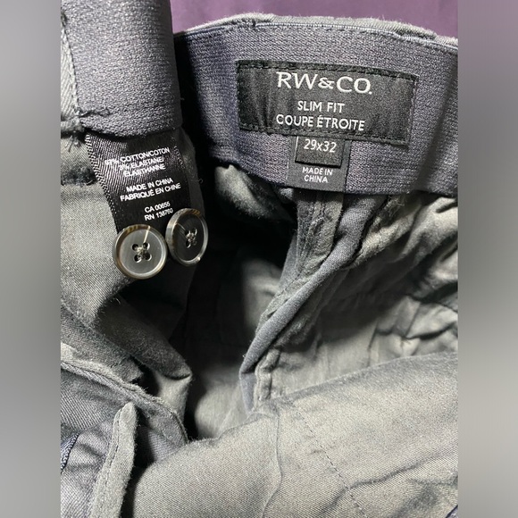 RW&CO Men’s Grey Chino Pants Slim Fit Size 29x32 - Picture 6 of 6